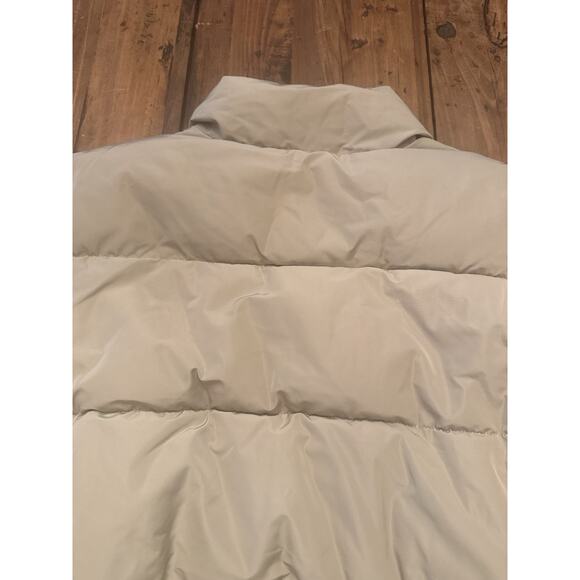 We Wore What Size XS Puffer Jacket Snap Off Sleeves Vest Coat Beige Classic - Picture 12 of 16